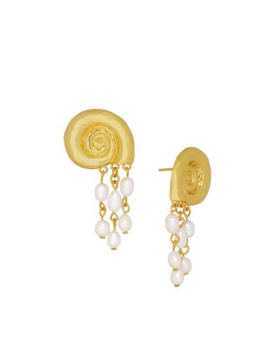 Серьги-гвоздики Ottoman Hands Waterproof Shell Pearl Beaded Stud