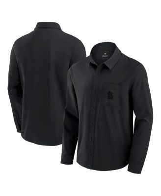 Fanatics Men's Black St. Louis Cardinals Front Office Long Sleeve Button-Up Shirt