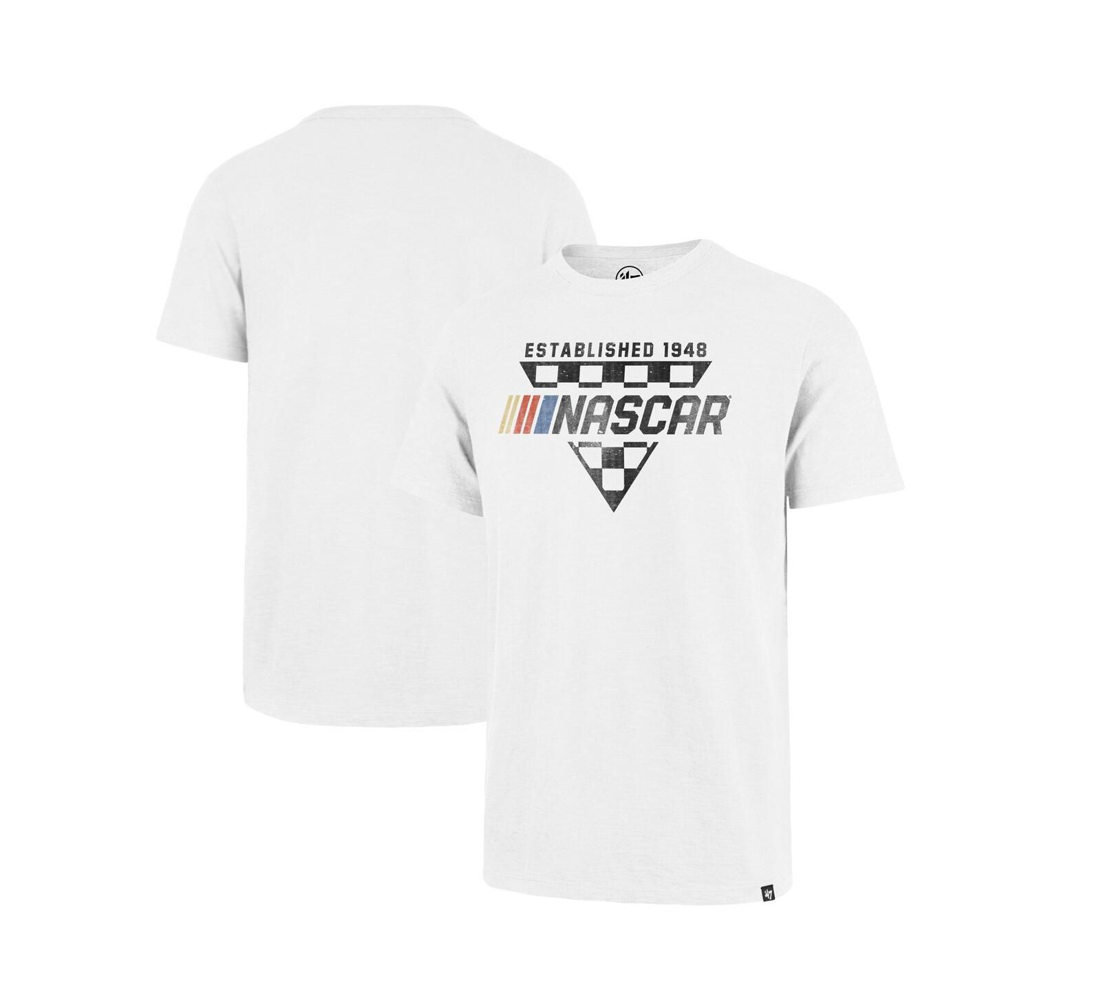 '47 Brand Мужская White NASCAR Tri-Check Scrum T-Shirt