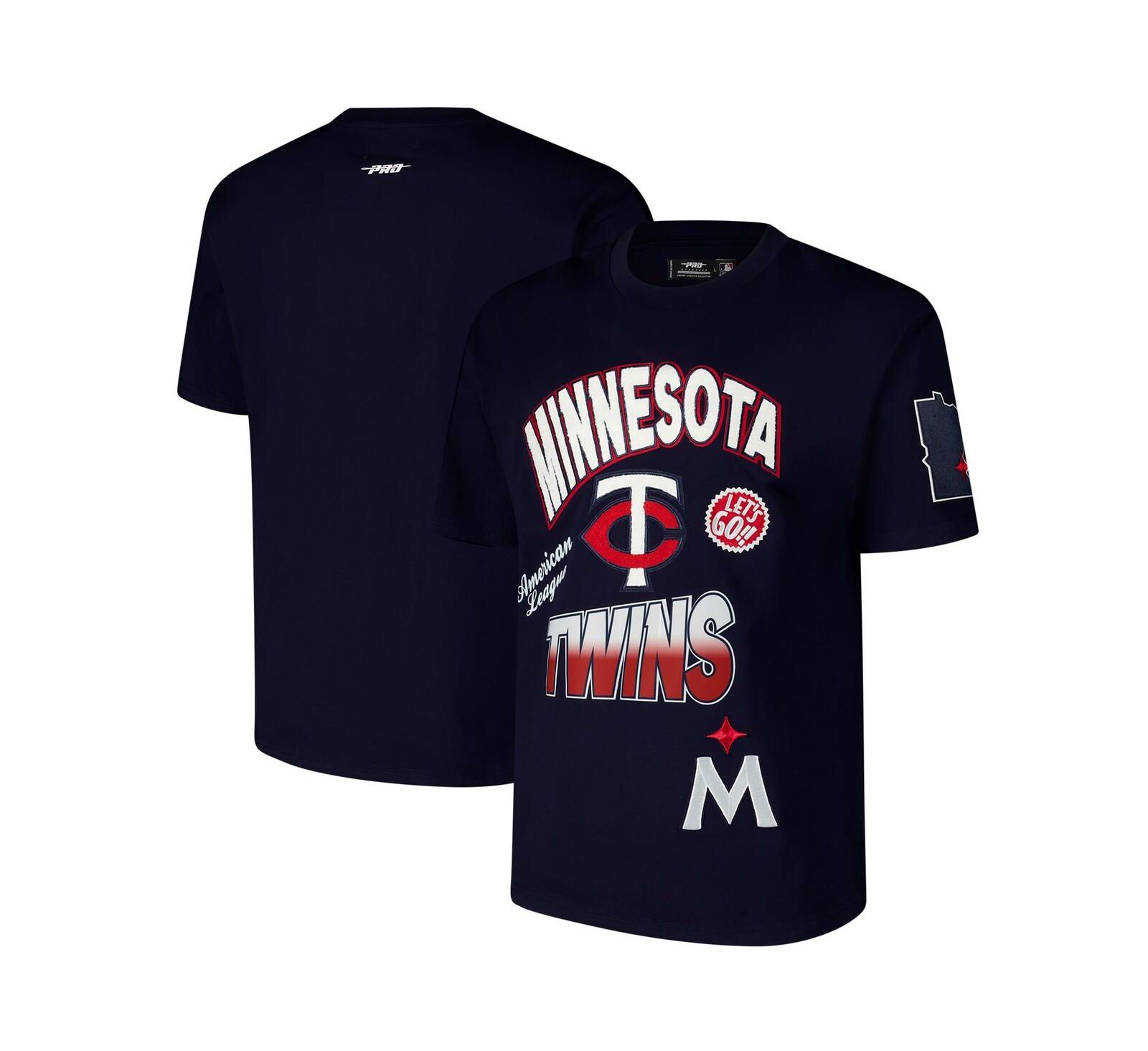 Футболка Pro Standard Men's Navy Minnesota Twins Turn It Up Dropped Shoulder