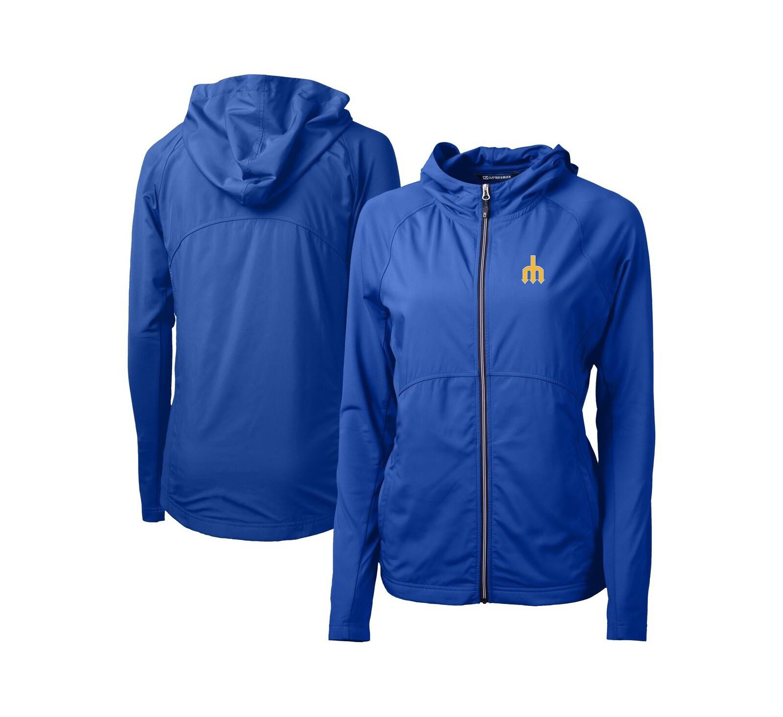 Женское худи Cutter & Buck Royal Seattle Mariners Adapt Eco Knit Hybrid Full-Zip