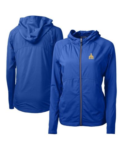 Женское худи Cutter & Buck Royal Seattle Mariners Adapt Eco Knit Hybrid Full-Zip