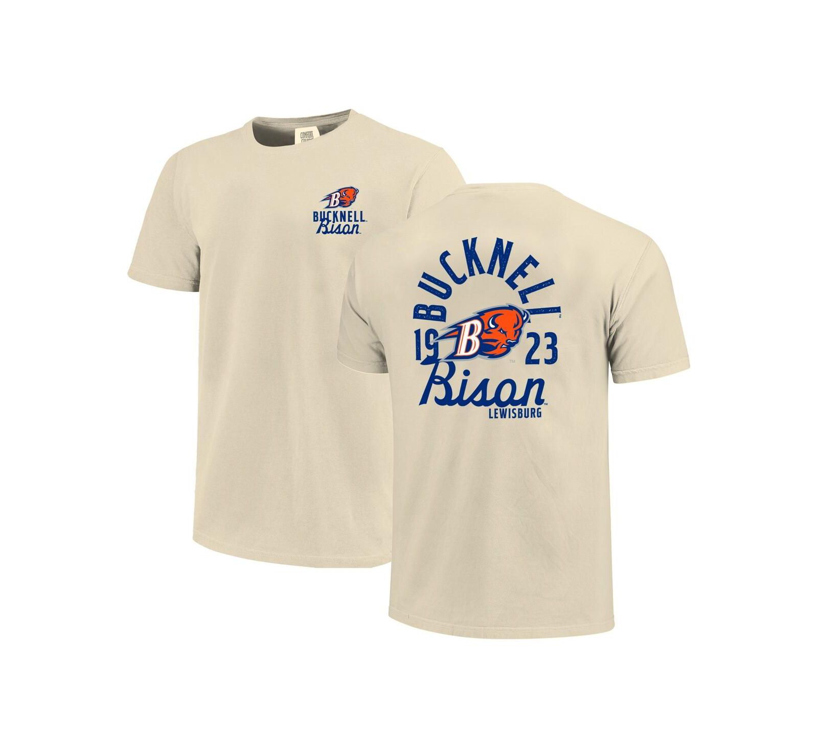 Футболка Image One Men's Cream Bucknell Bison Comfort Colors Mascot Overlay T-Shirt