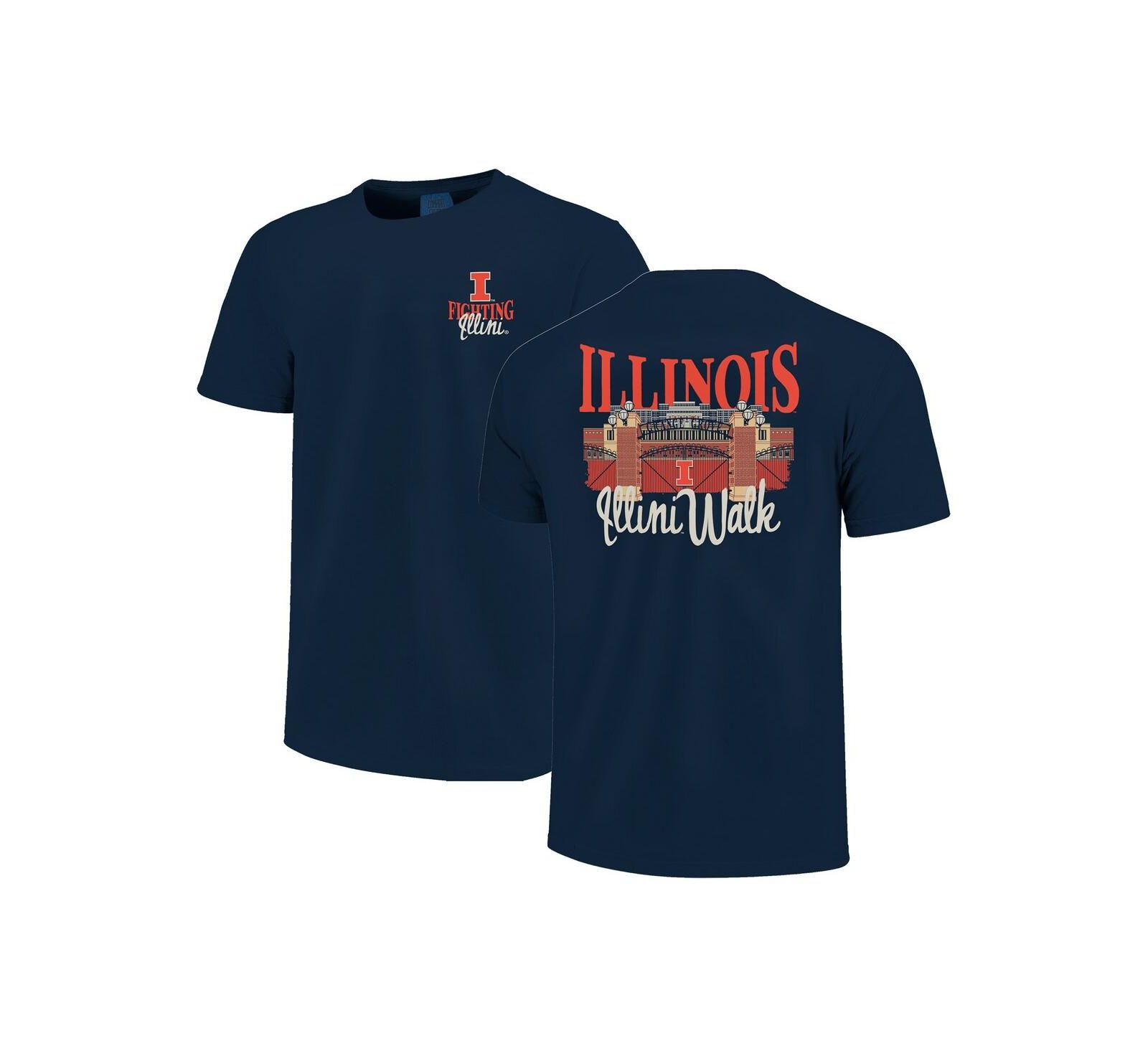 Футболка Image One Мужская и Женская Navy Illinois Fighting Illini Hyper Local Stadium Gates