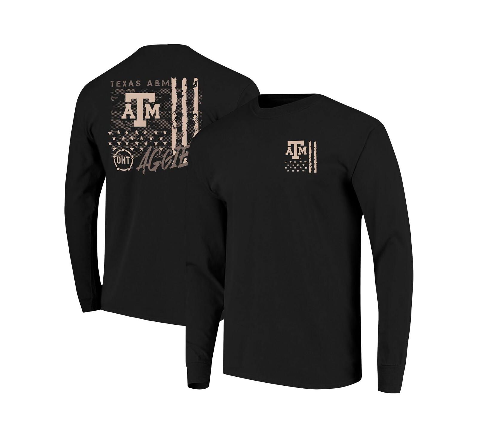 Мужская футболка Image One Black Texas A&M Aggies OHT Camo, длинный рукав