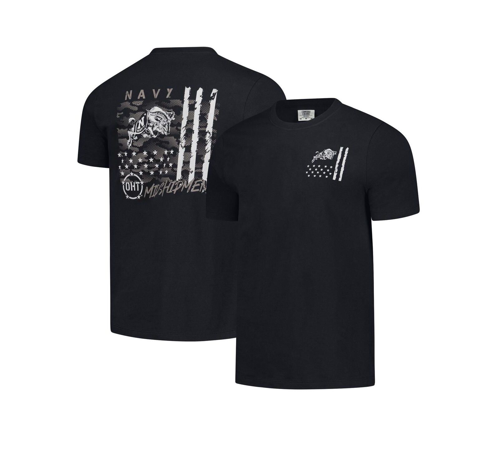 Image One Men's Black Navy Midshipmen Comfort Colors OHT Camo Overlay T-Shirt