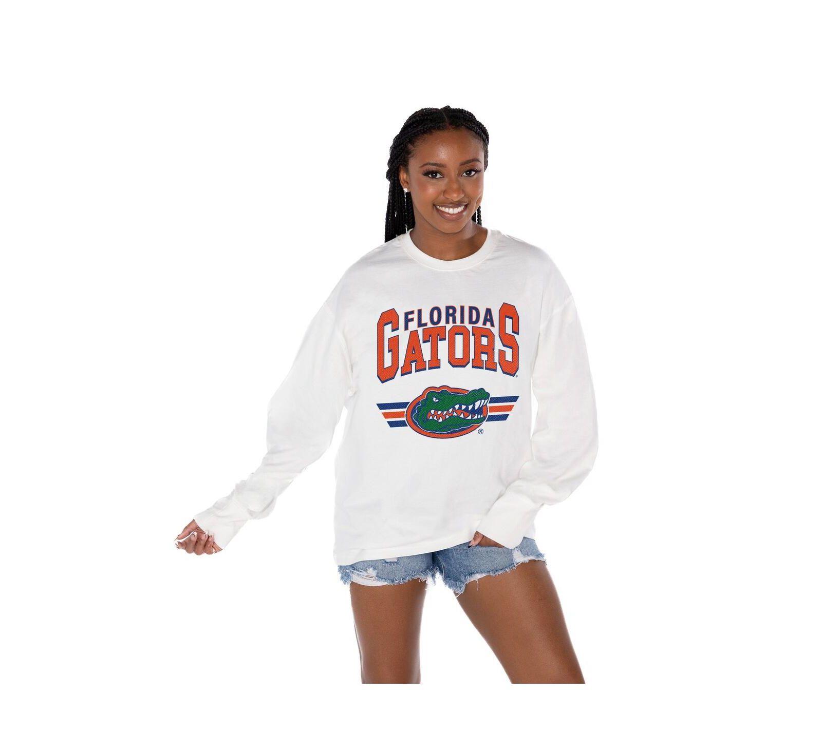 Женская футболка Gameday Couture Florida Gators Oversized Swift Strike с длинным рукавом белая