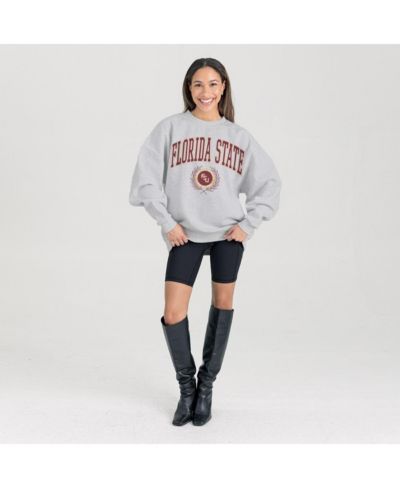 Женская флисовая толстовка Gameday Couture Ash Florida State Seminoles Oversized Tradition Refined Premium