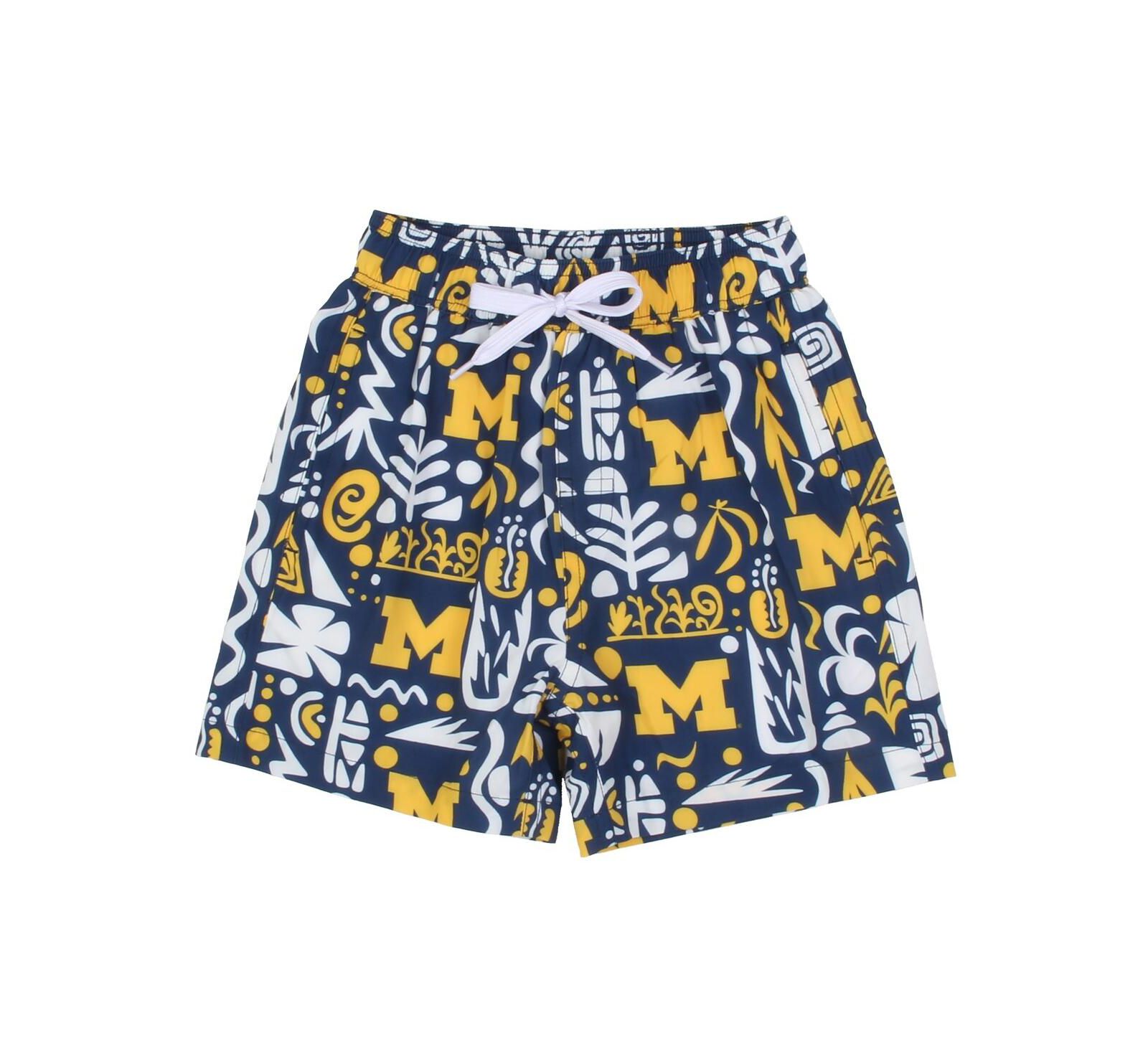 Детские плавательные шорты Wes & Willy Navy Michigan Wolverines с принтом