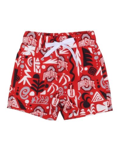 Плавки Wes & Willy Big Boys and Girls Scarlet Ohio State Buckeyes Allover Print Swim Shorts