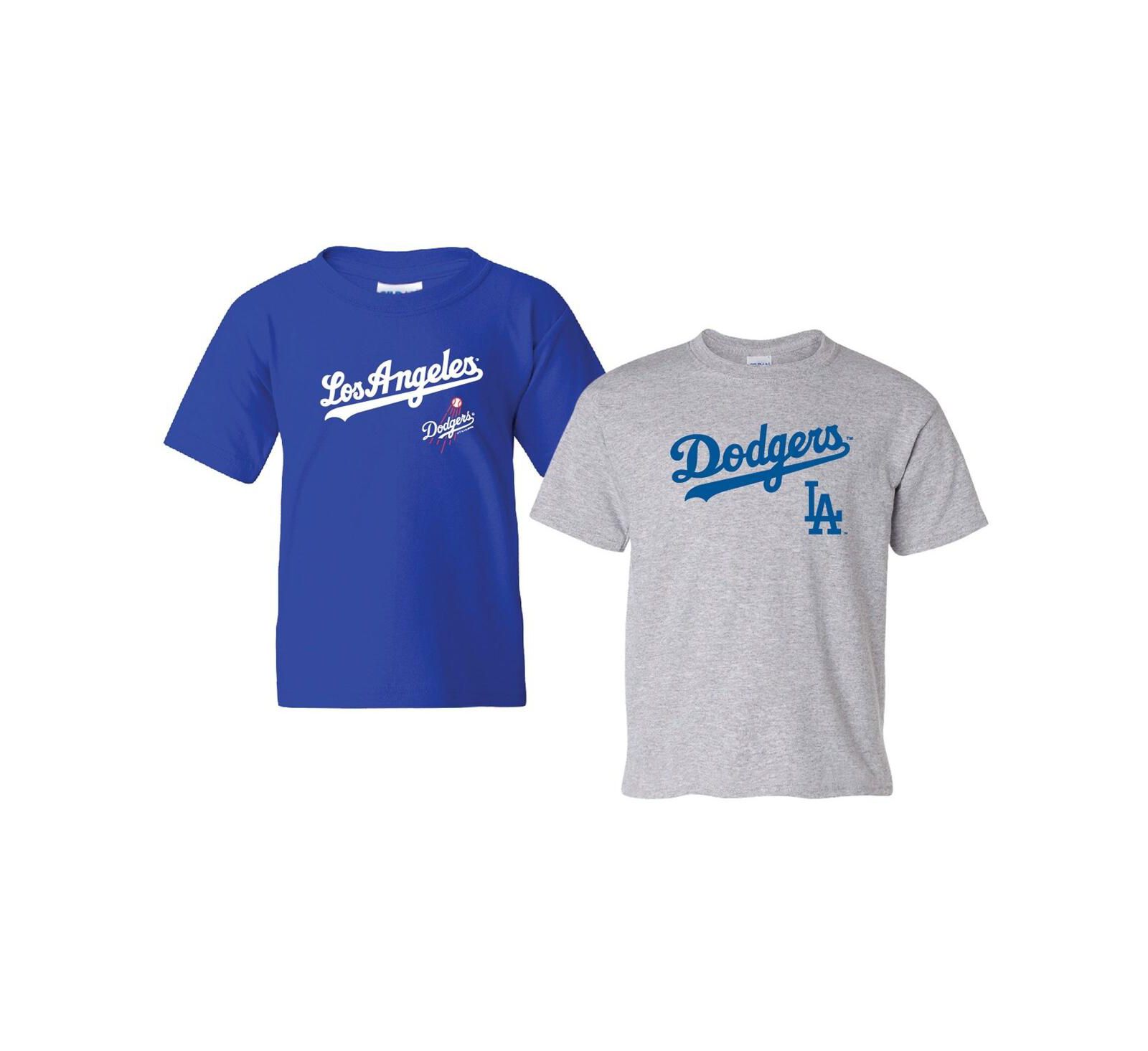 Комплект из 2 футболок Soft As A Grape Big Boys and Girls Royal/Heather Gray Los Angeles Dodgers Cooperstown
