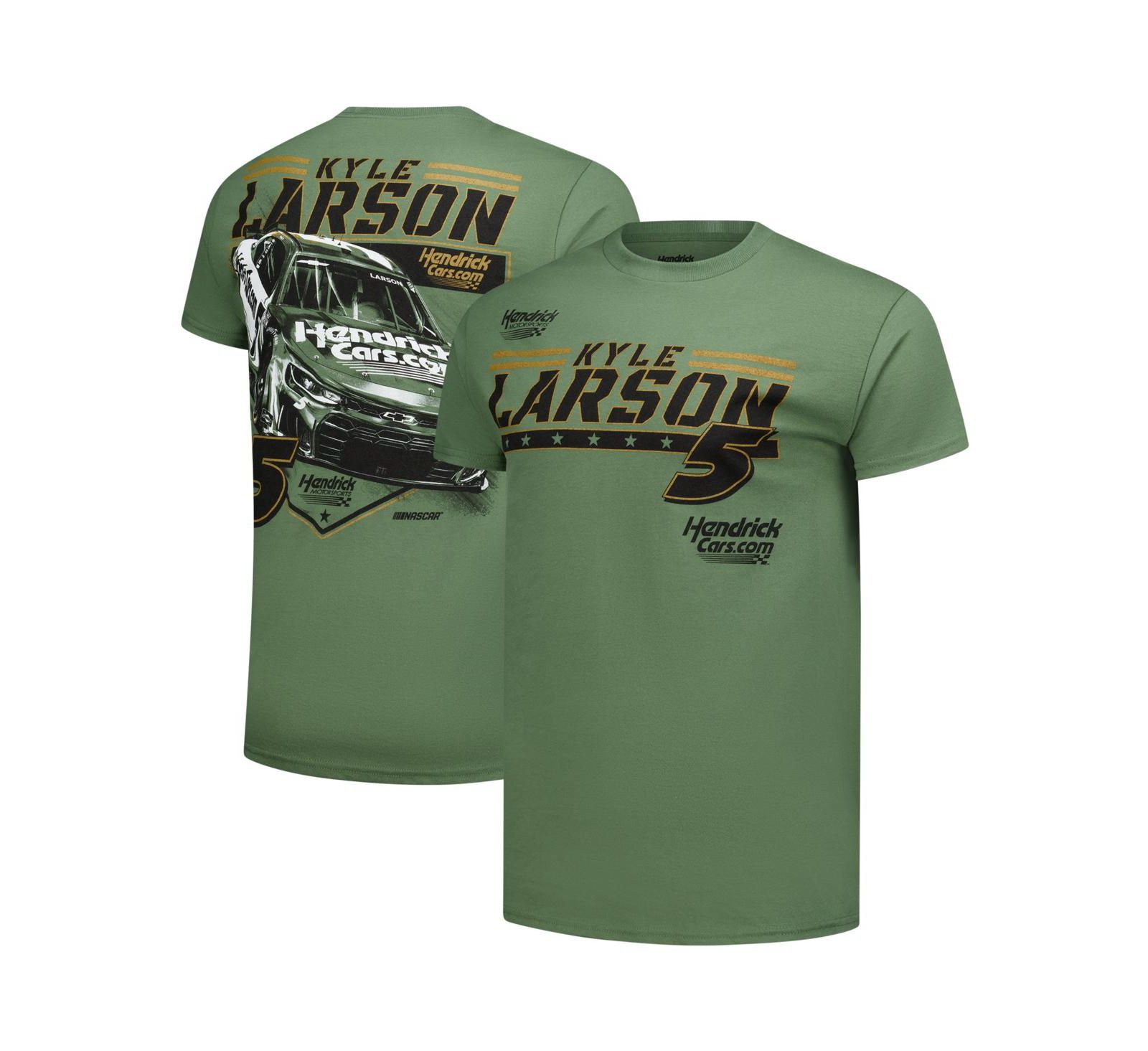 Мужская футболка Classic Ink USA Hunter Green Kyle Larson Crewneck
