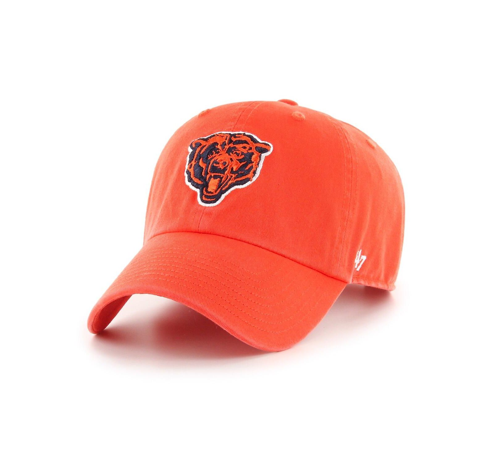'47 Brand Men's Orange Chicago Bears Historic Logo Clean Up Adjustable Hat