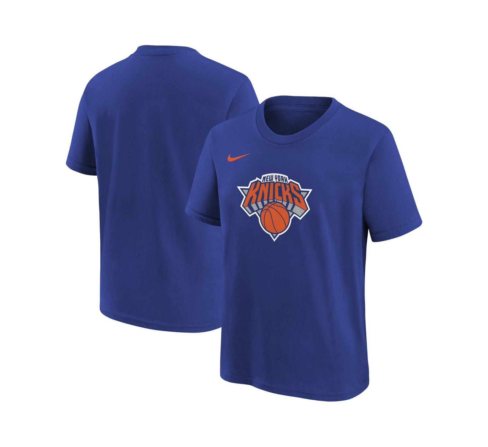 Футболка Nike Blue New York Knicks Team Essential Logo для мальчиков и девочек