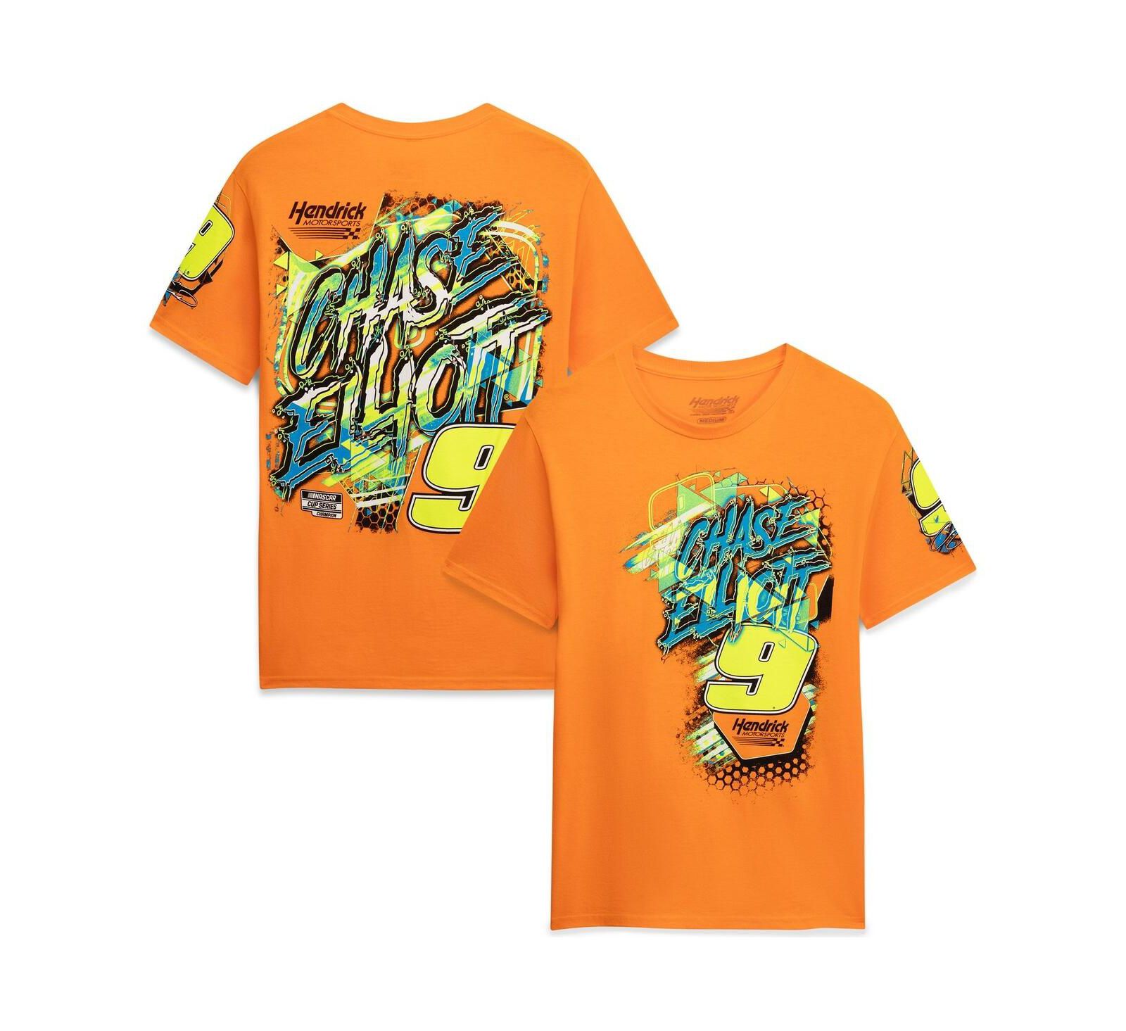 Мужская футболка Classic Ink USA Chase Elliott 9 Neon Xxplosion Orange