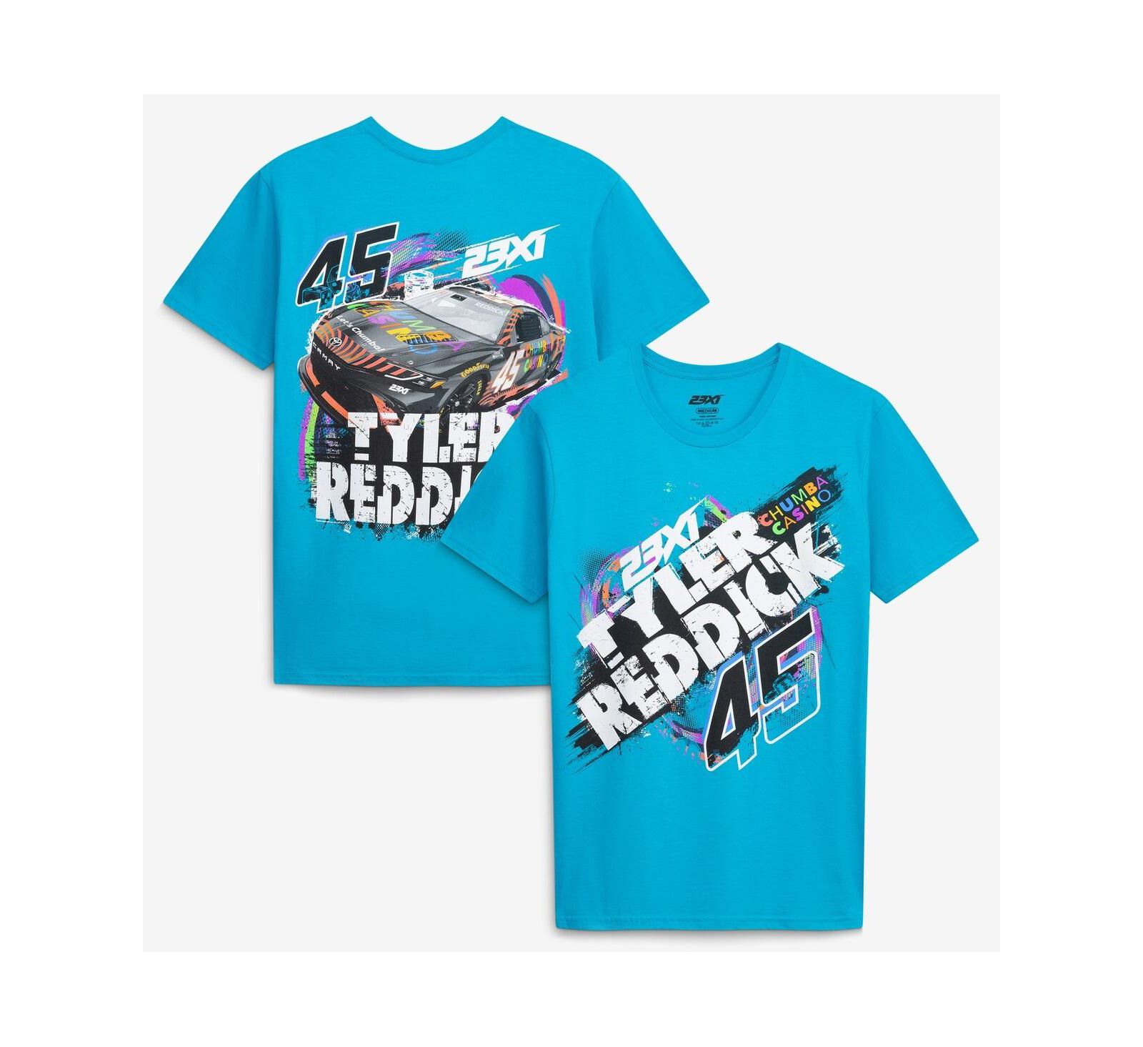 Мужская футболка 23xi Racing Teal Tyler Reddick 45 Chumba Tropical Car