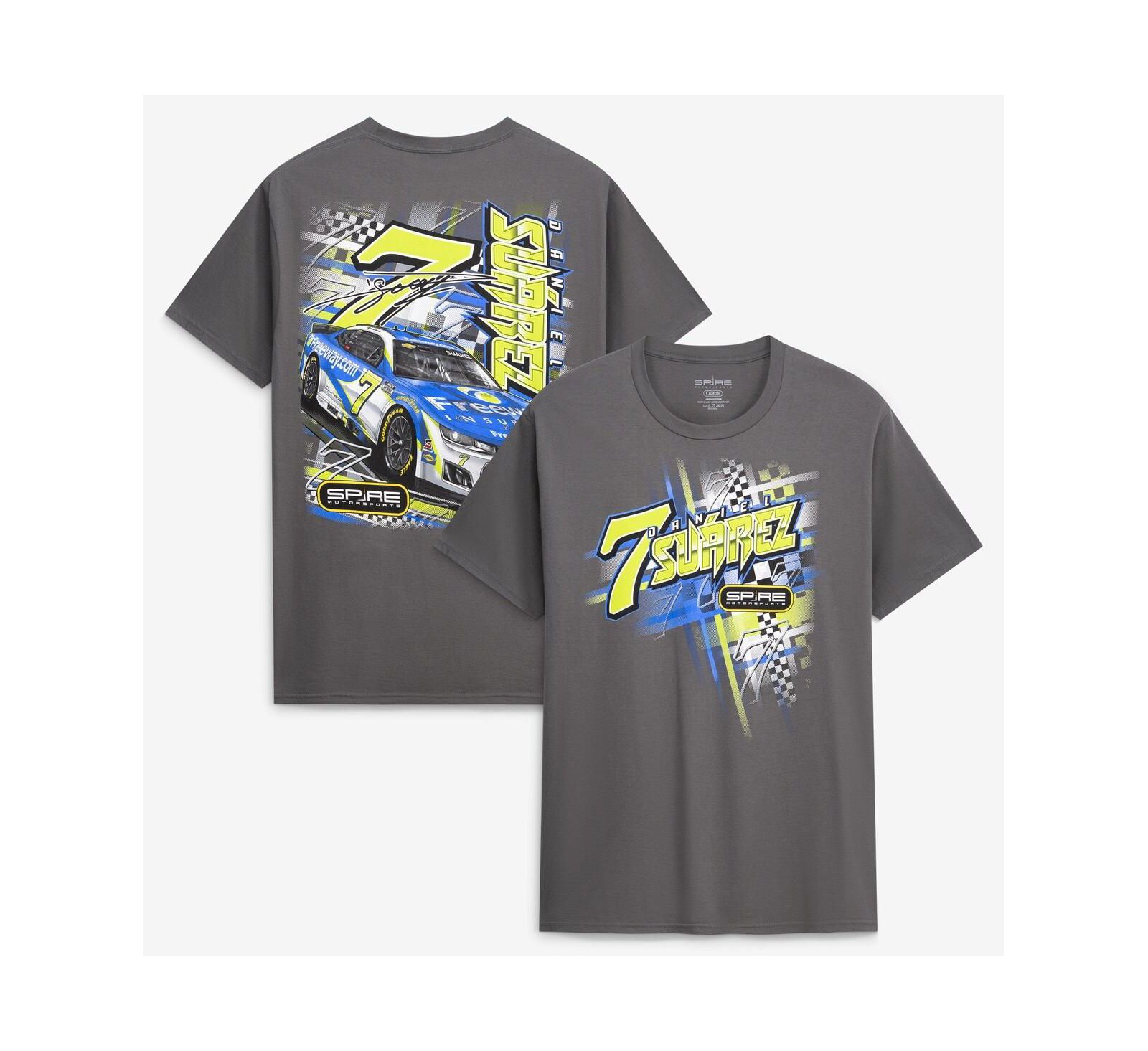 Мужская футболка Spire Motorsports Charcoal Daniel Suarez 7 Freeway Insurance