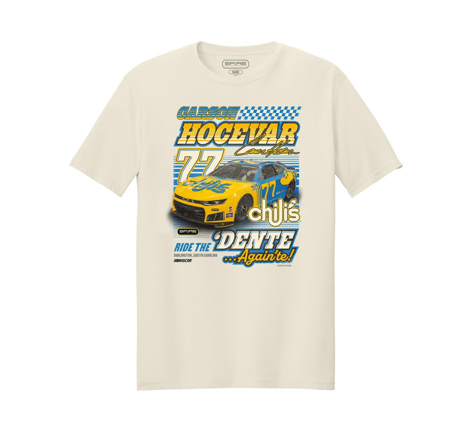 Мужская футболка Spire Motorsports Carson Hocevar 77 Chili's Car Throwback