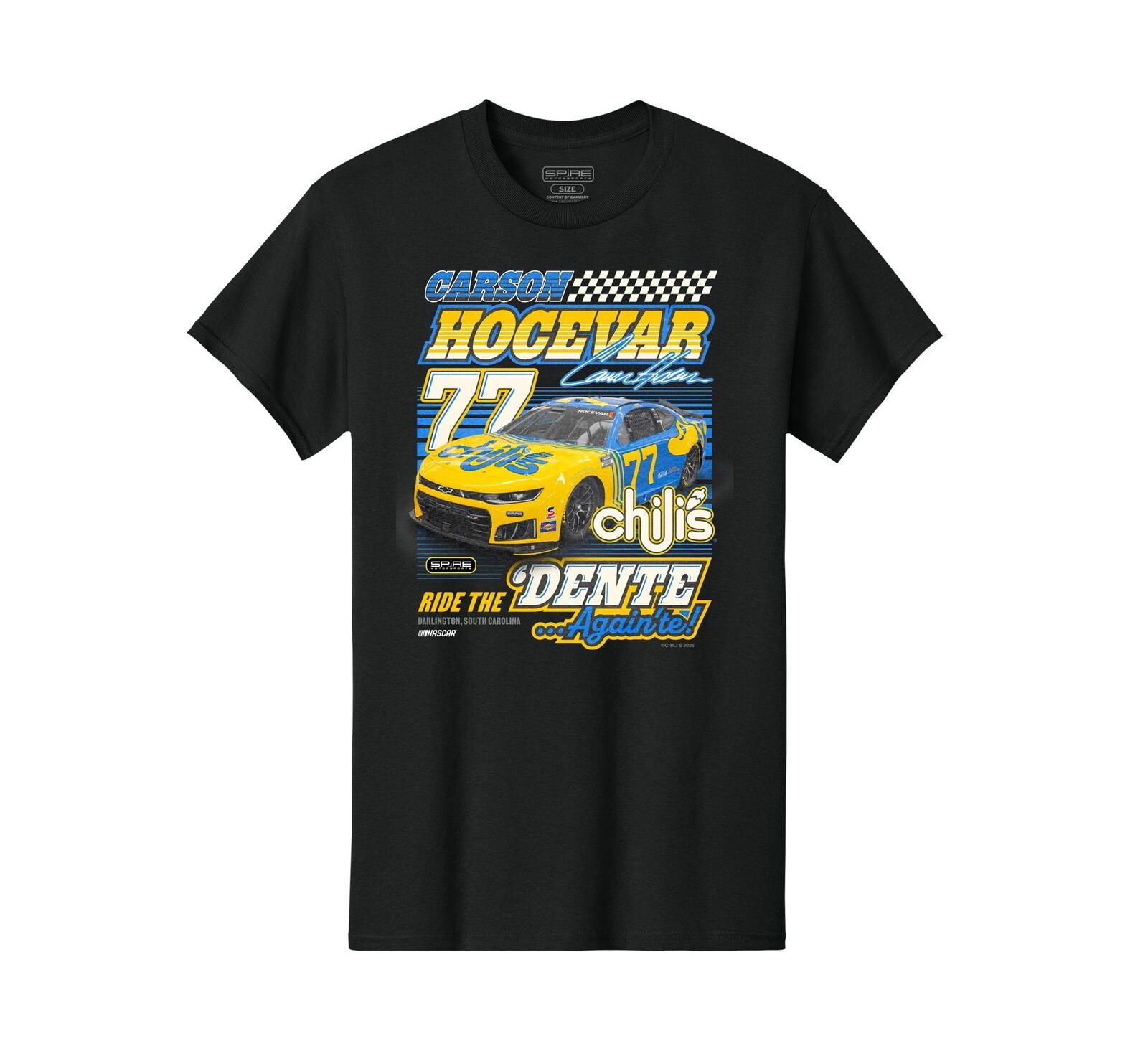 Spire Motorsports Мужская футболка Spire Motorsports Black Carson Hocevar 77 Chili's Car Throwback