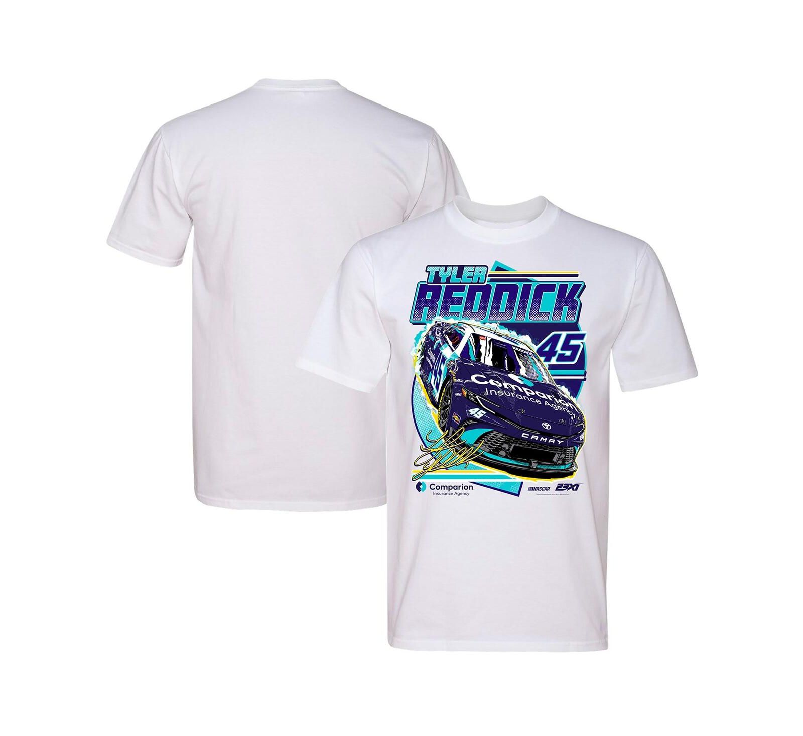 23xi Racing Men's White Tyler Reddick Comparion Insurance Car T-Shirt