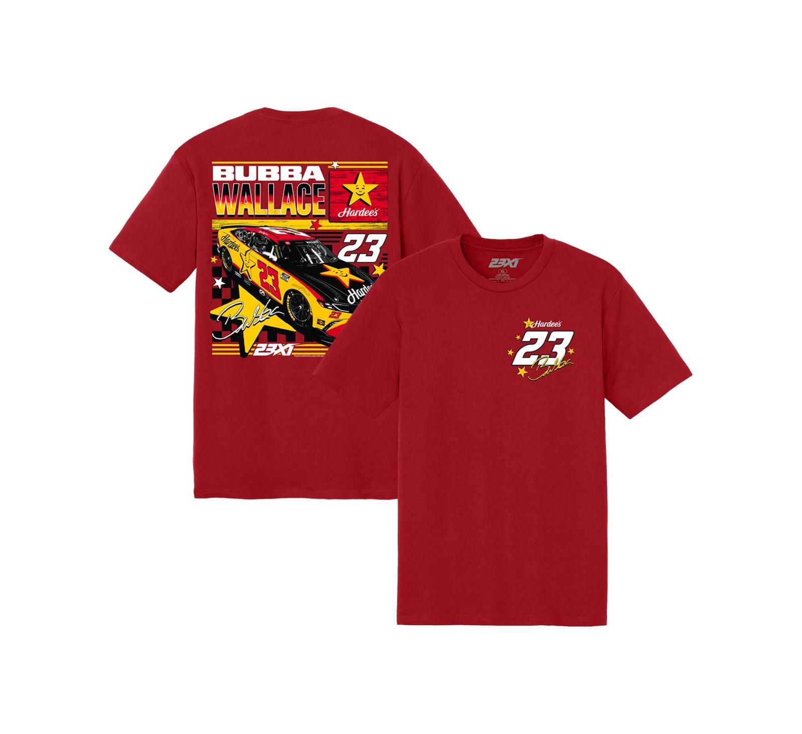 23xi Racing Men's Red Bubba Wallace 23 Hardee's T-Shirt