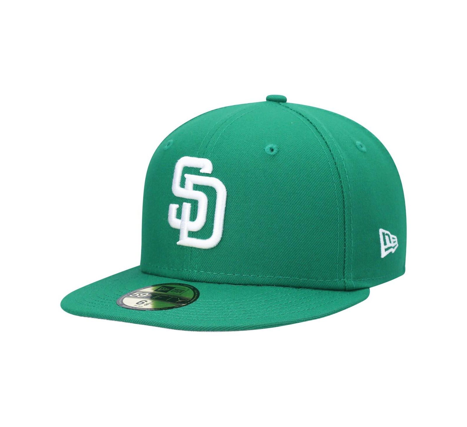 Кепка New Era Men's Kelly Green San Diego Padres White Logo 59FIFTY Fitted