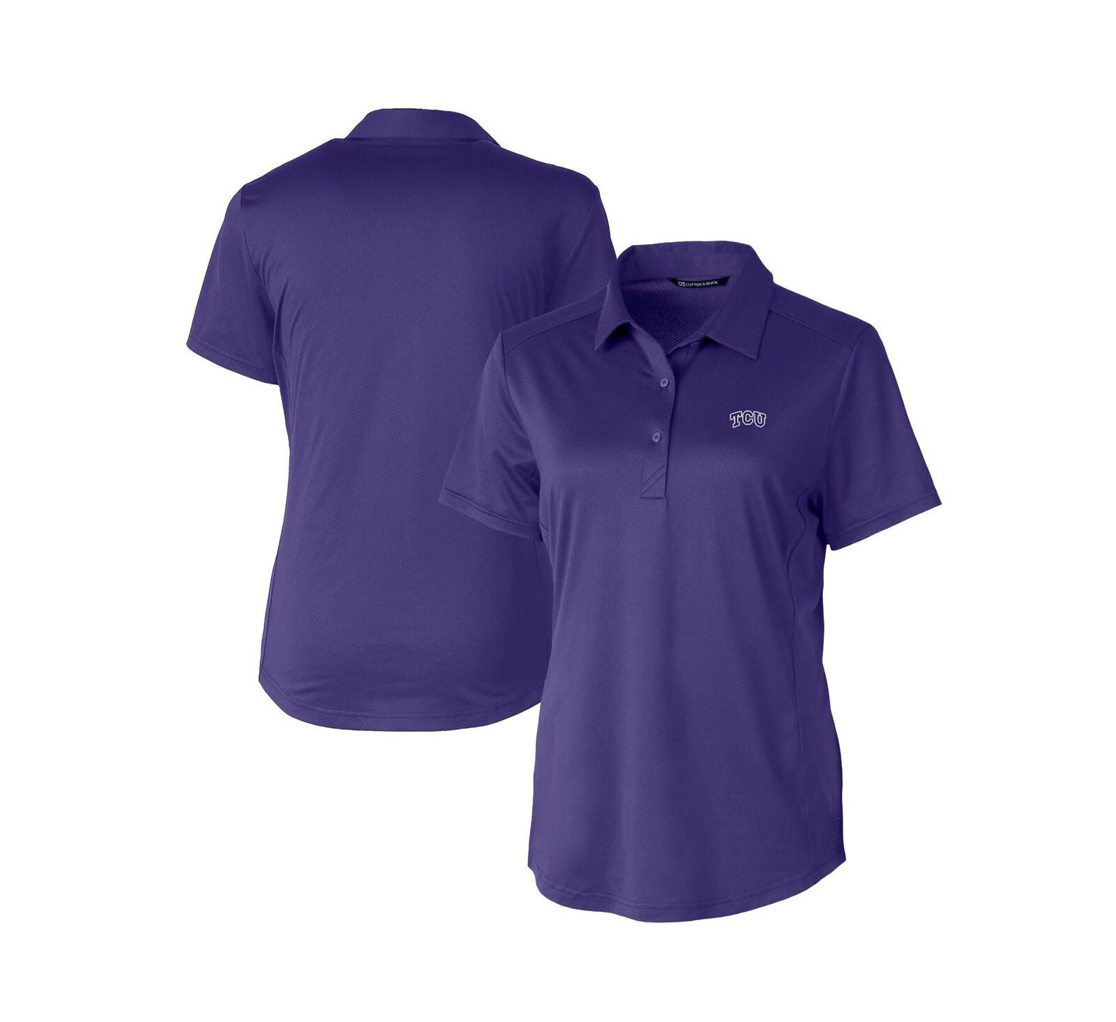 Cutter & Buck Женская фиолетовая polo рубашка TCU Horned Frogs Prospect Textured Stretch