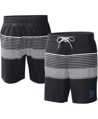 G-III Sports by Carl Banks Men's Black Miami Marlins Coastline Volley Swim Shorts