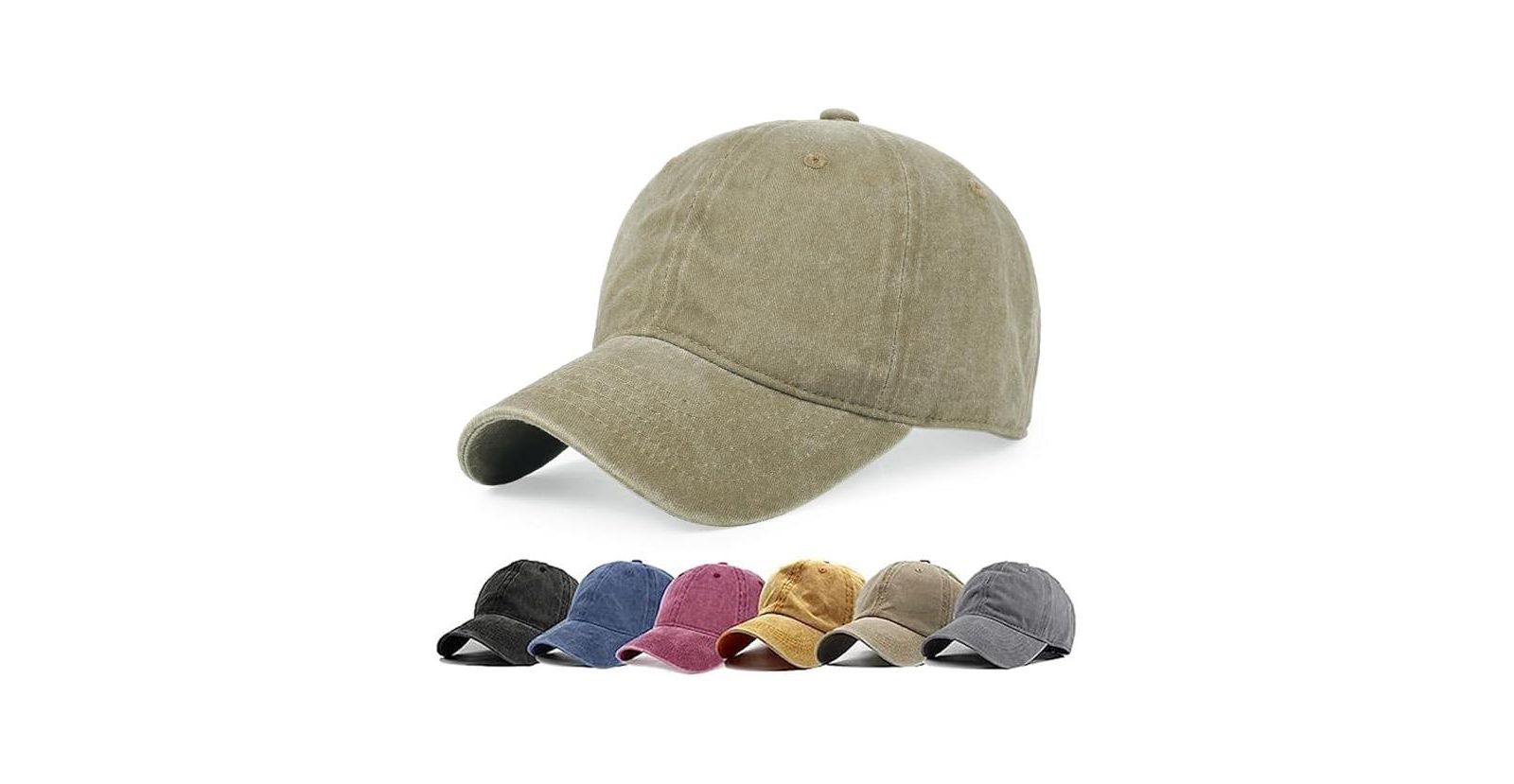 Furlihong Washed Distressed Twill Cotton Baseball Cap - Vintage Adjustable Dad Hat for Men Women