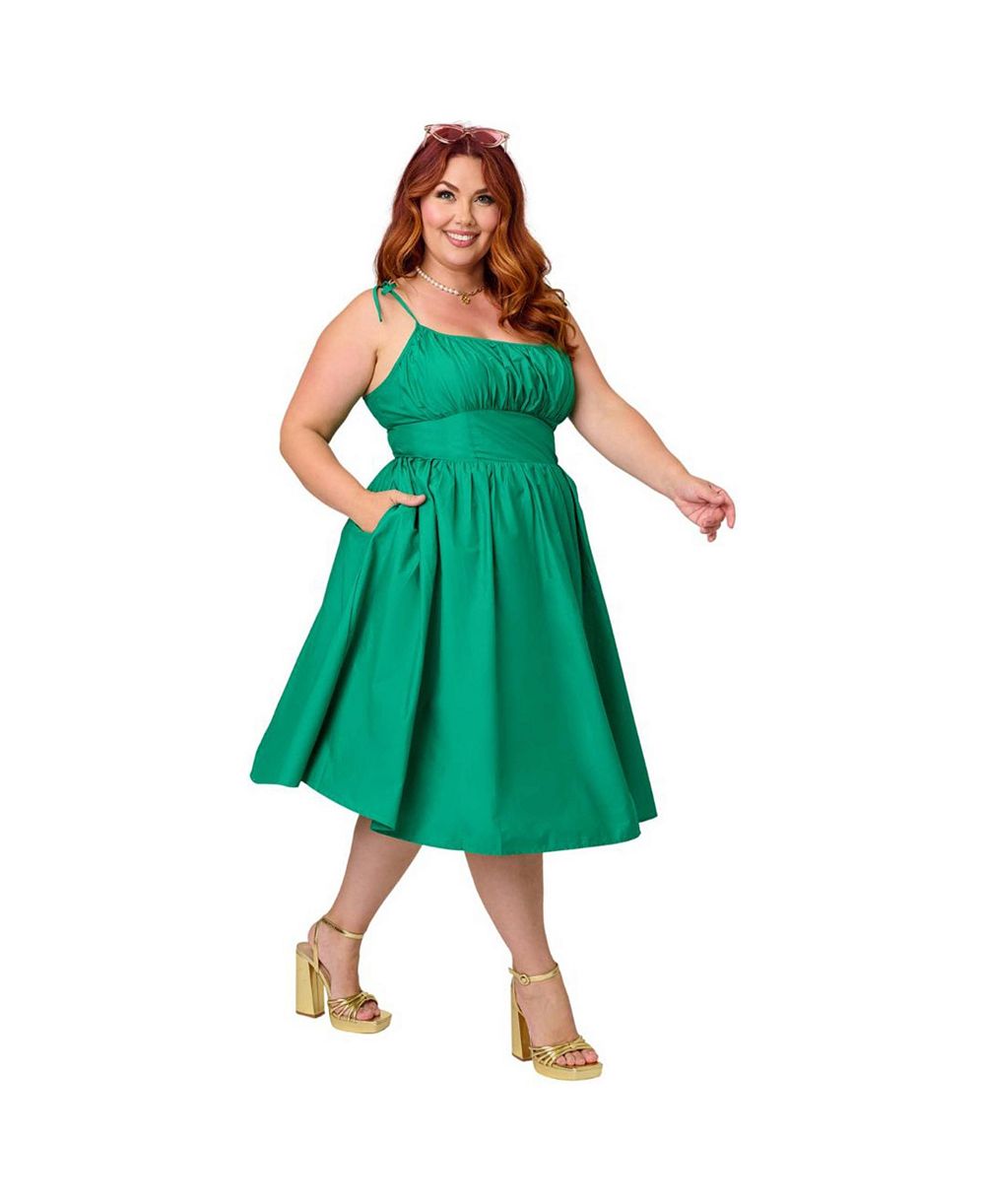 Unique Vintage Plus Size 1950s Cotton Swing Dress