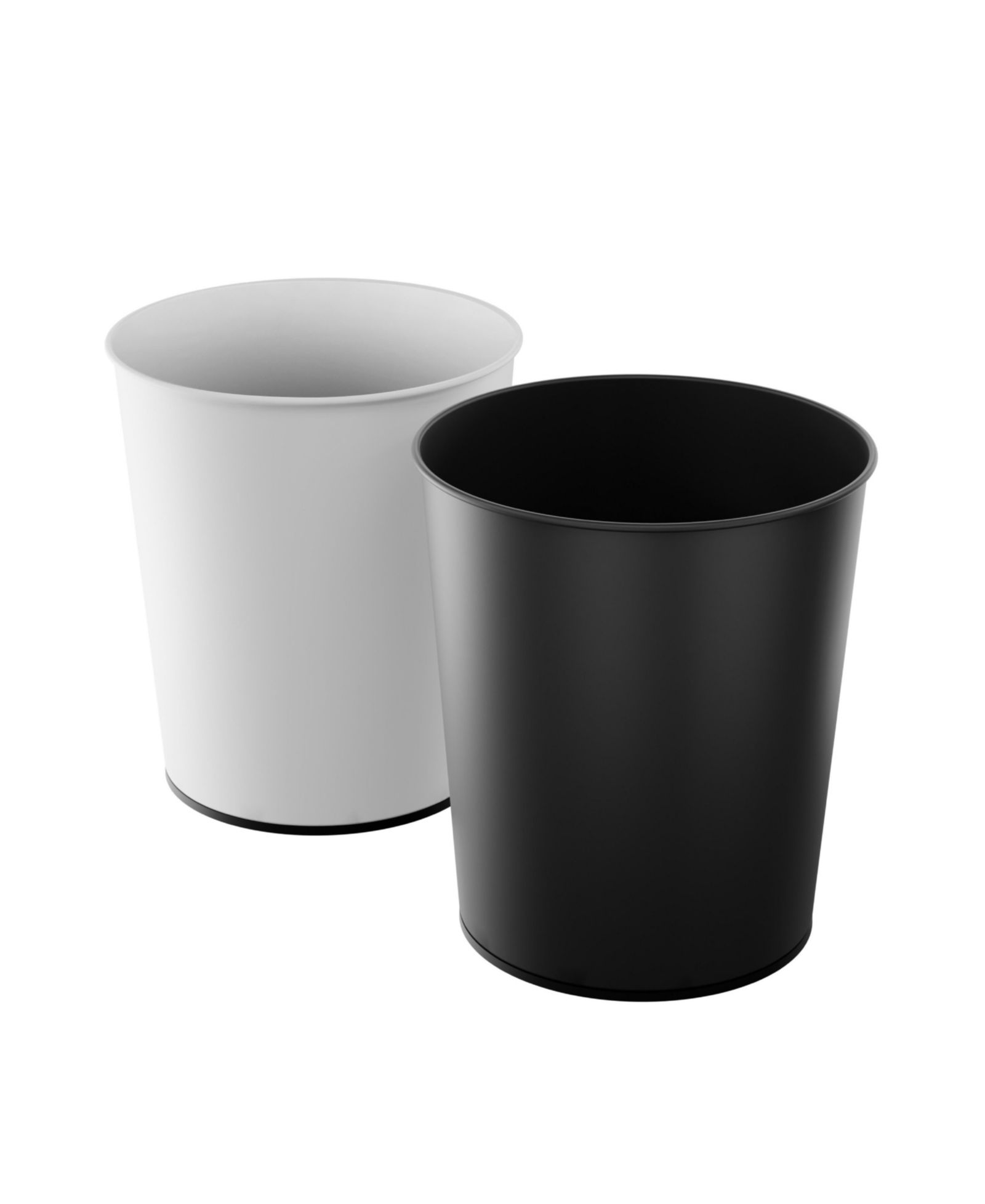 Корзина для мусора Home Zone Living 1.5 Gallon Round Open Top, Stainless Steel, Matte White and Matte Black, 2 Pack