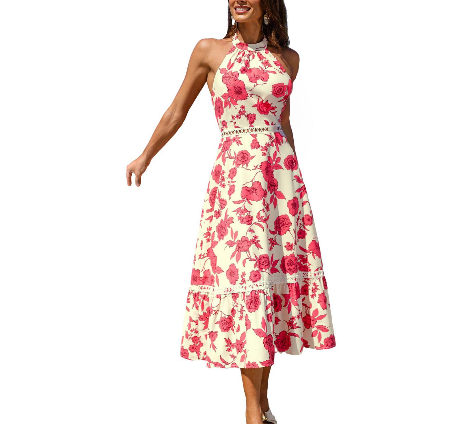 Cupshe Women's Halter Neck Pull-On Occasion Dress, Unlined