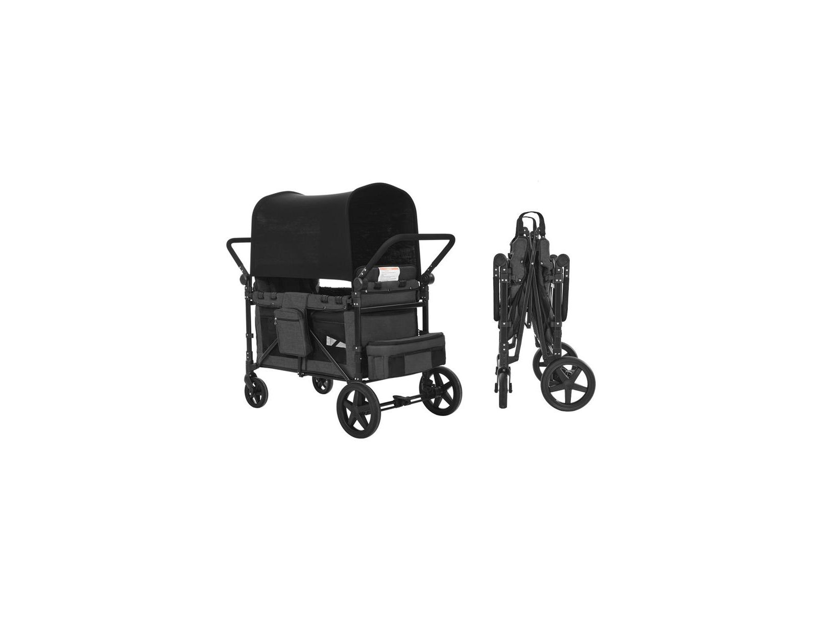 SUGIFT 4 Seat Wagon Stroller 330 lb Foldable Push Pull with Canopy