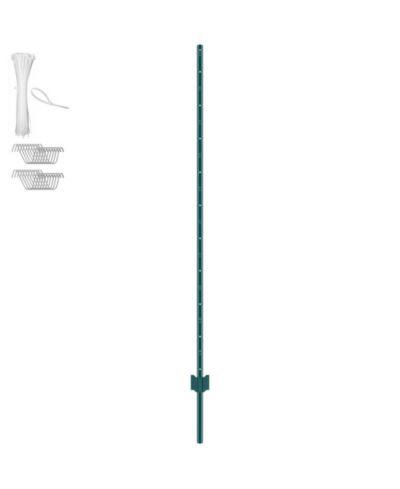 SUGIFT 6 feet U-Channel Fence Post 6 Pack Heavy Duty Steel Stakes