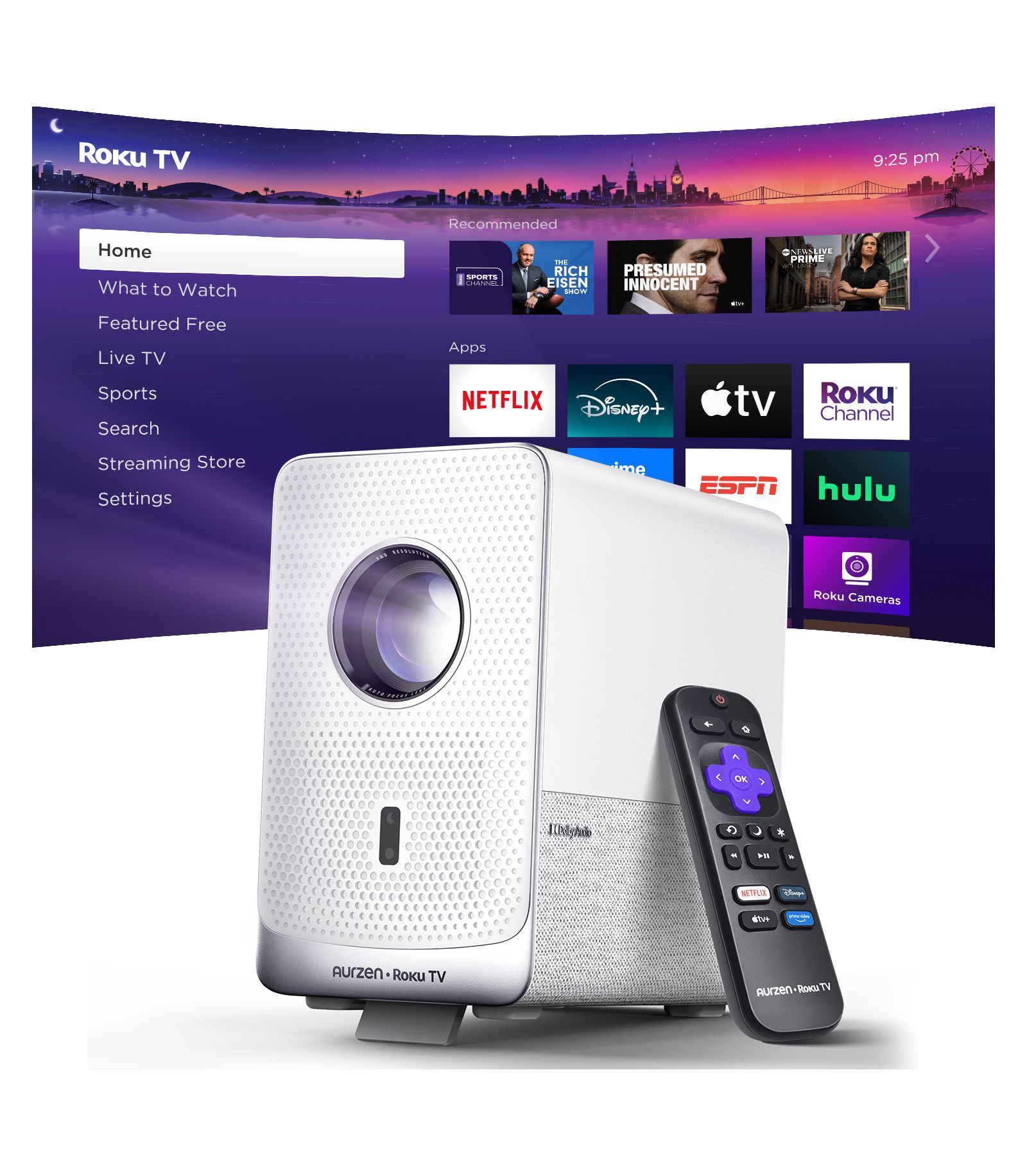 Aurzen D1R Cube Native 1080P Portable Smart Projector
