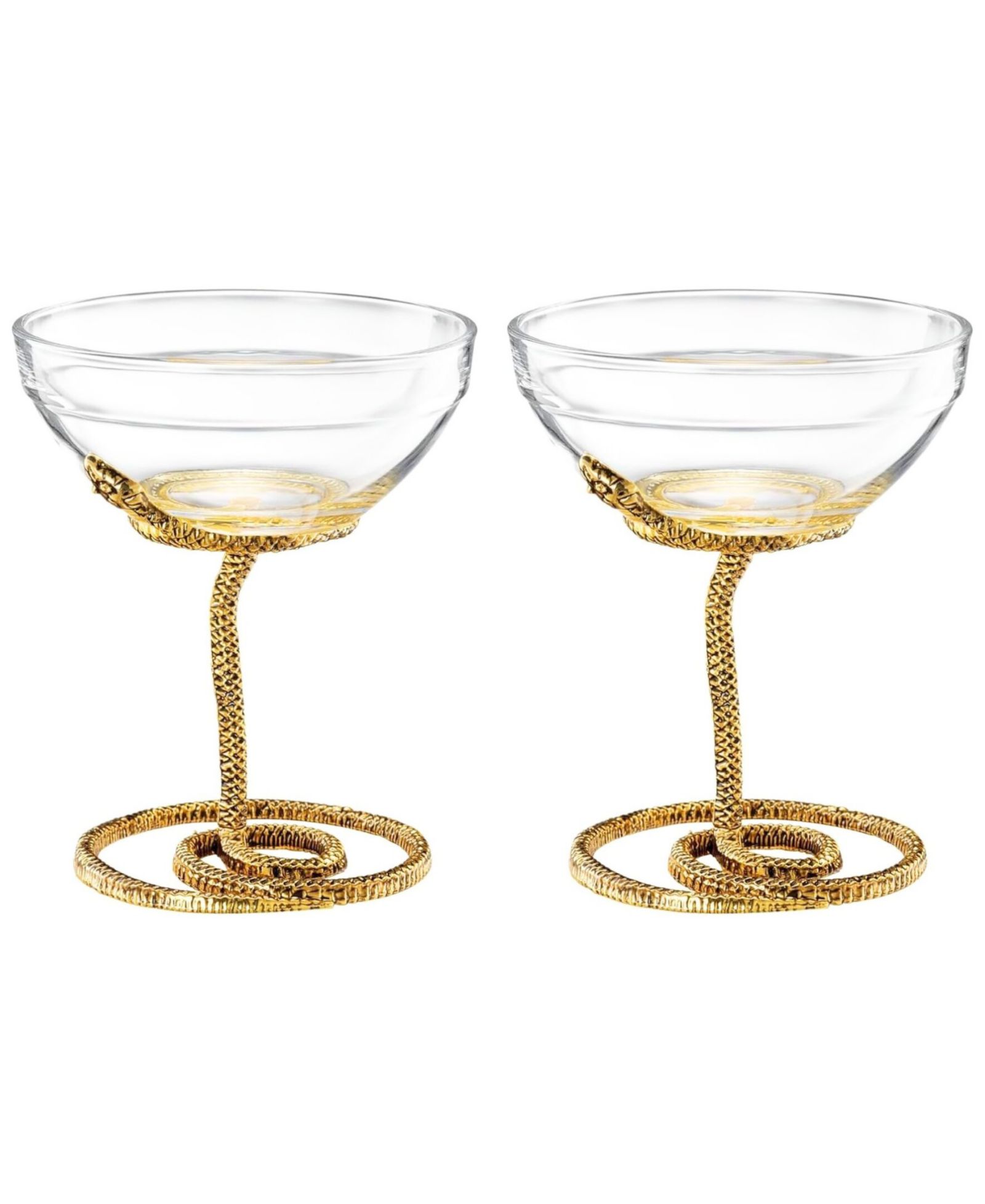 Набор бокалов для коктейлей The Wine Savant Gold Snake, 2 шт.