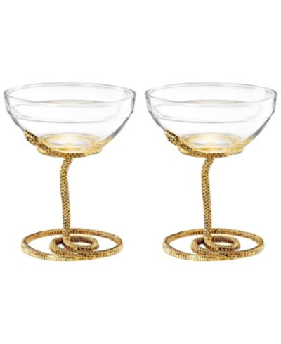 Набор бокалов для коктейлей The Wine Savant Gold Snake, 2 шт.