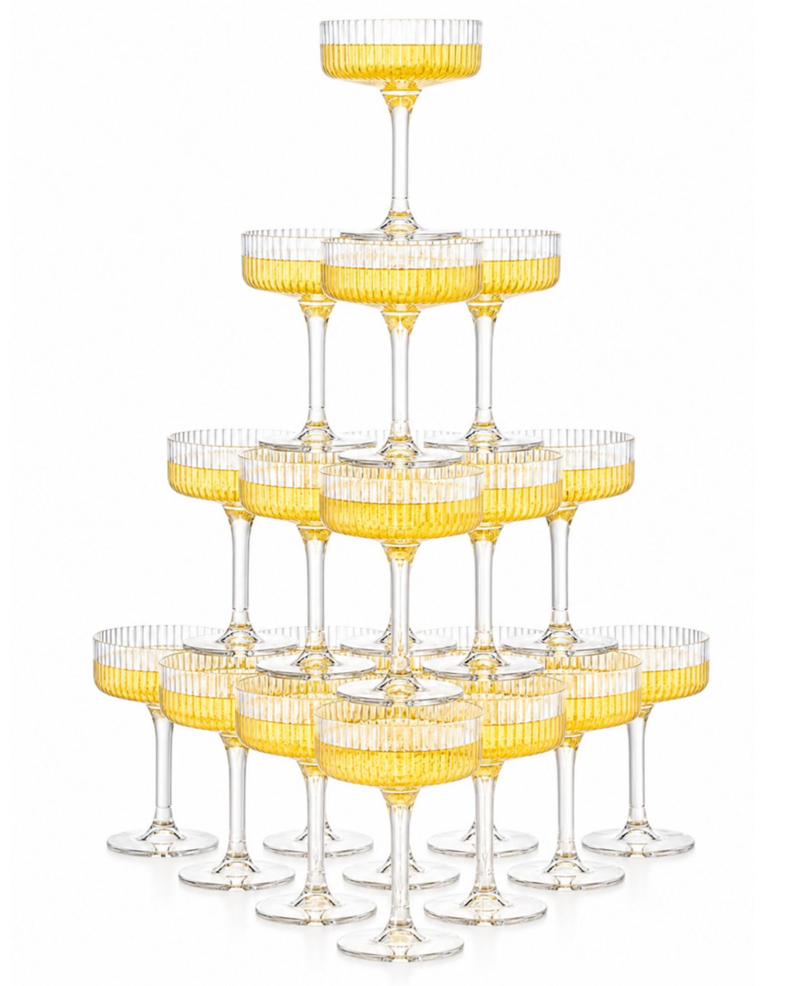 The Wine Savant Stackable Acrylic Wedding Coupe Glasses, Set of 20