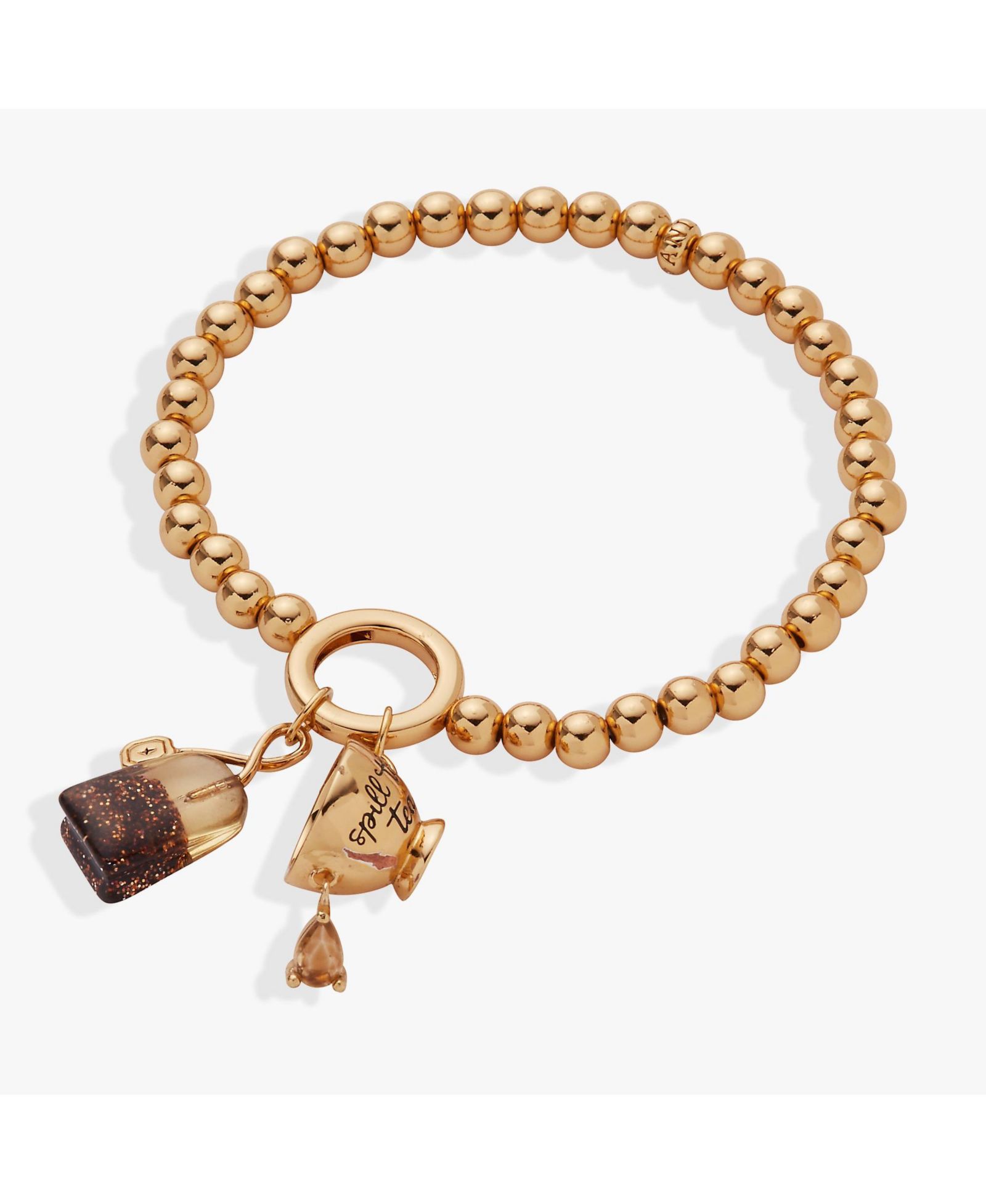 Браслет Alex and Ani Spill the Tea' Cup and Tea Bag Stretch