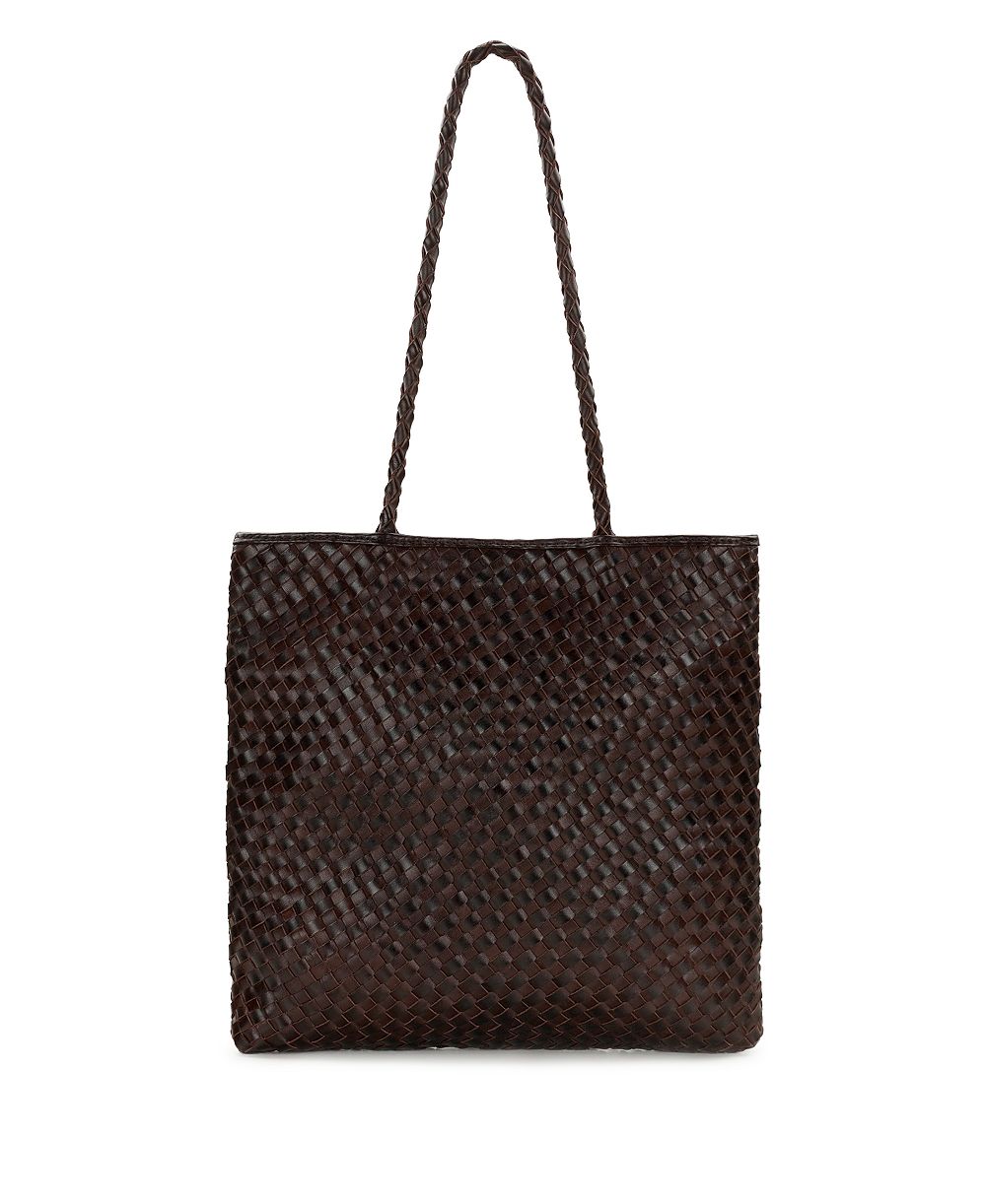 Patricia Nash Valence Medium Woven Leather Tote Handbag