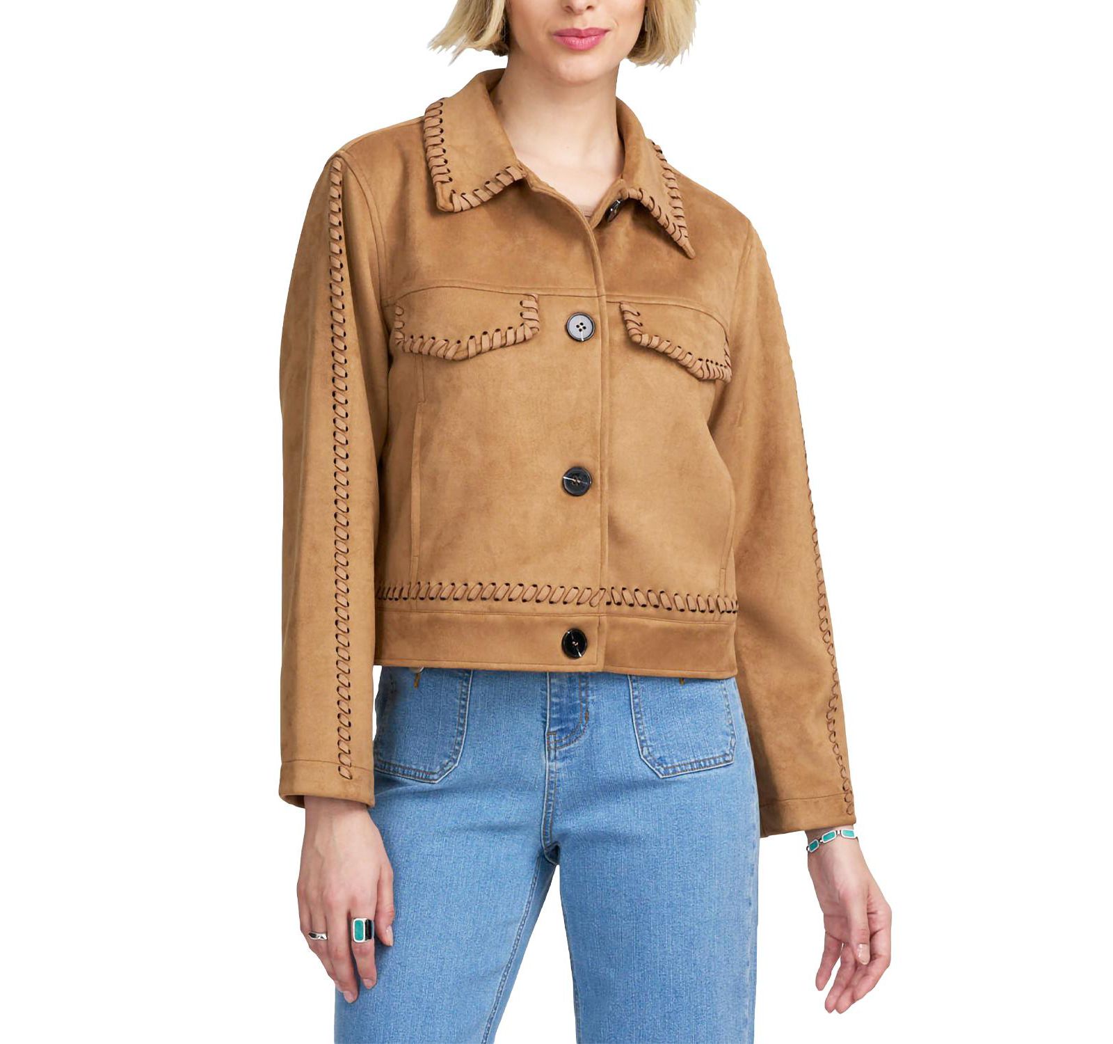 ELLE Collection Women's Faux Suede Jacket