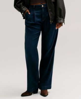 GUESS Women's Denim Palazzo Wide-Leg Pants