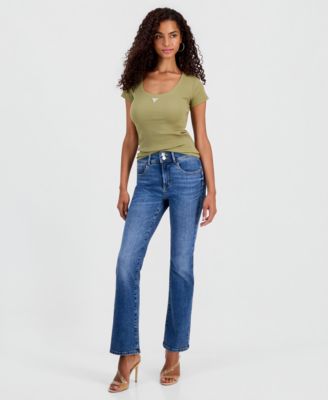 GUESS Women's Shape Up Mid-Rise Bootcut Slim-Fit Jeans