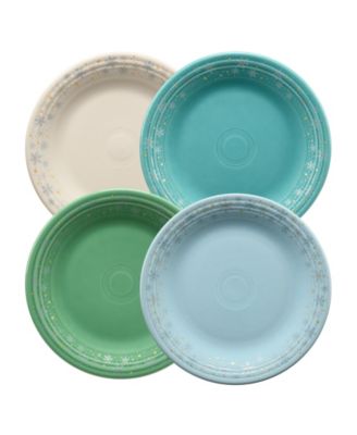 Fiesta Snowflakes Classic Rim Dinner Plates, Set of 4, Exclusively at Macy's