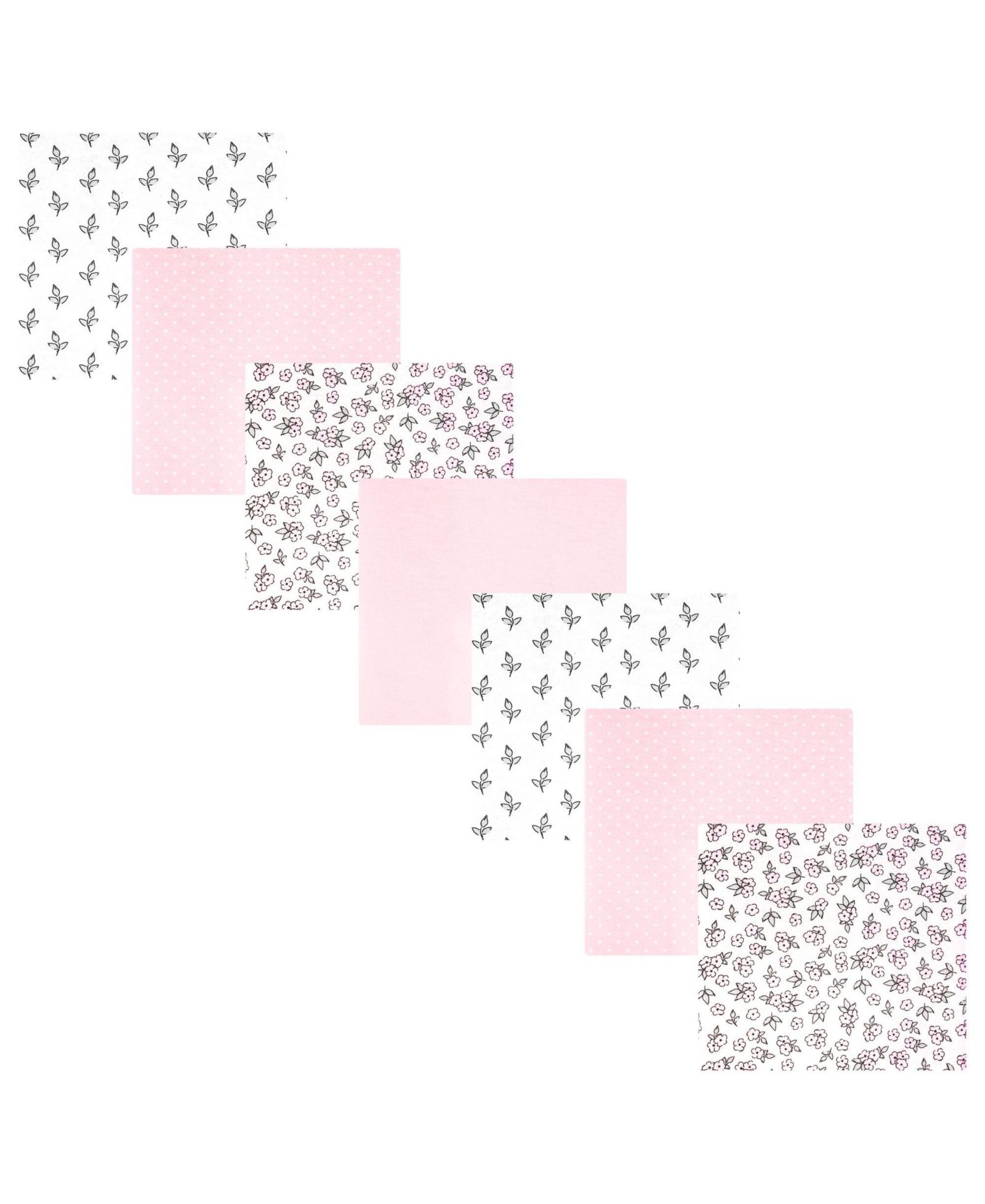 Hudson Baby Girl Cotton Poly Flannel Receiving Blankets Bundle 7-Pack, One Size