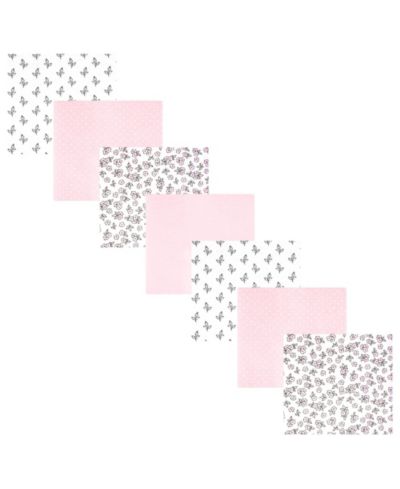 Набор фланелевых пеленок Hudson Baby Girl Cotton Poly, 7 шт., One Size