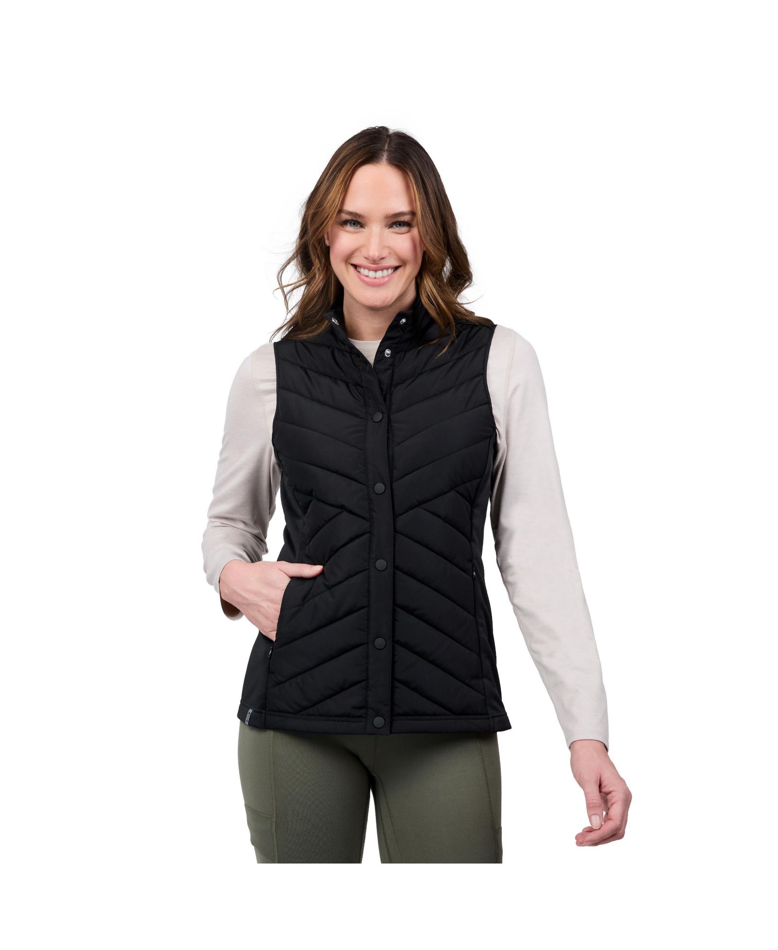 Free Country Women's Hybrid Button Front Vest