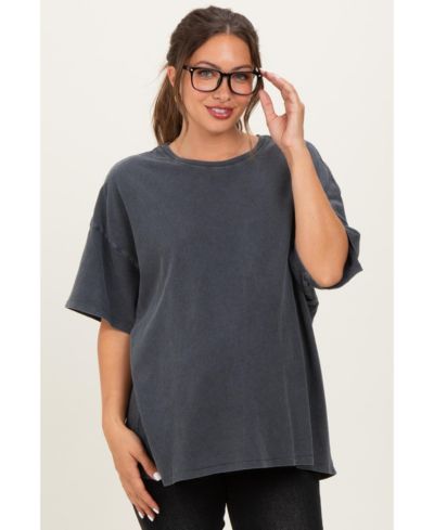 Pinkblush Women's Charcoal Oversized Mineral Wash T-Shirt