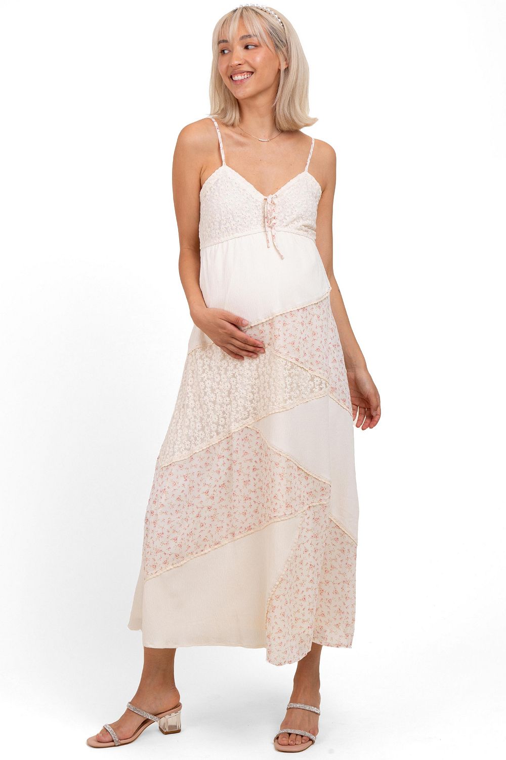 Женское миди-платье Pinkblush Maternity с цветочным принтом и вырезом sweetheart