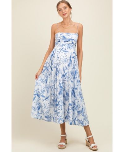 Платье Pinkblush Women's Light Pink Linen A-Line Flared Midi